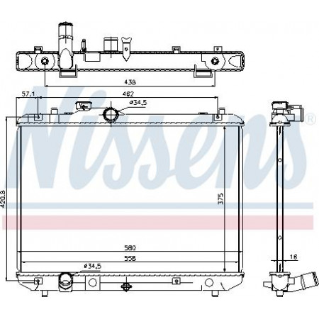 Radiator. motorkoeling Motorradiator past. SUZUKI SWIFT III 1.3-1.5-1.6 SUZUKI SWIFT III (MZ, EZ), Hatchback, 02.2005 - Nissens 69400