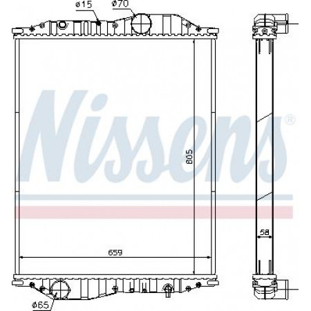 Radiator. engine cooling Engine radiator without frame fits. MAN EL EM LIONS CITY NG NL NM NU UL NEOPLAN CENTROLINER TRANSLI MAN UL, Bus, 09.1989 - Nissens 696090