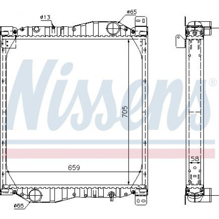 Termosifone. raffreddamento motore Radiatore motore con telaio adatto. MERCEDES NEOPLAN SETRA Nissens 69606A