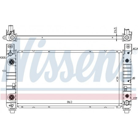 Radiator. motorkoeling Motorradiator past. CADILLAC ESCALADE CHEVROLET AVALANCHE AVALANCHE 1500 SILVERADO 2500 TAHOE H CHEVROLET SILVERADO 2500, Ridica, 09.1998 - Nissens 69091