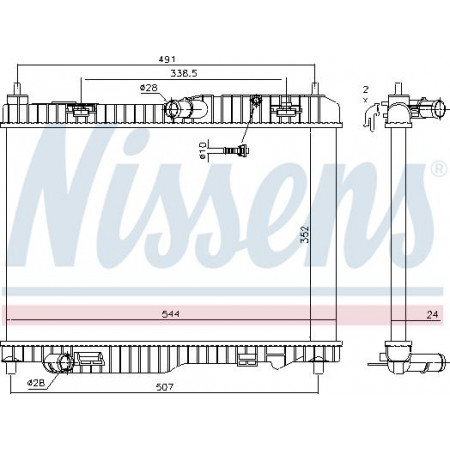 Radiador. resfriamento do motor O radiador do motor se encaixa. FORD B-MAX ECOSPORT FIESTA VI KA III TOURNEO COURIER B460 TRANSIT COURIER B FORD TRANSIT COURIER B460 (JN8), Caixa/MPV, 02.2014 - Nissens 69233