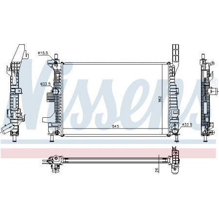 Termosifone. raffreddamento motore Radiatore motore Adattamento manuale. FORD C-MAX II FOCUS III FOCUS III-KOMBI GRAND C-MAX KUGA II TOURNEO FORD KUGA II (DM2), Crossover, 05.2012 - Nissens 69238