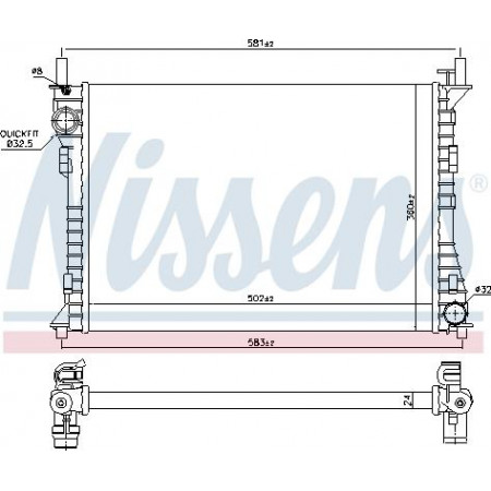 Termosifone. raffreddamento del motore Il radiatore del motore si adatta. FORD FIESTA V 2.0 FORD FIESTA V (JH_, JD_), Hatchback, 11.2001 - 12.2014 Nissens 69224