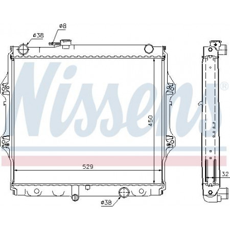 Kühler. Motorkühlung Motorkühler mit den ersten passenden Elementen passt. TOYOTA HILUX VI 2.5D TOYOTA HILUX VI (_N1_), Ridica, 08.1994 - 03.2006 Nissens 64599A