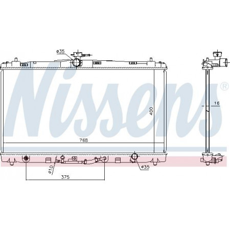 Radiador. Refrigeración del motor Se adapta al radiador del motor automático. TOYOTA CAMRY 2.0-2.5-3.5 TOYOTA AURION II (_V5_), Sedán, 09.2011 - Nissens 646906