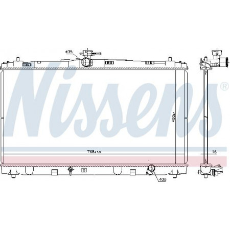 Radiator. motorkoeling Motorradiator past. LEXUS ES 2.5-2.5H-3.5 LEXUS ES VI (_V6_), Sedan, 06.2012 - 06.2018 Nissens 646935