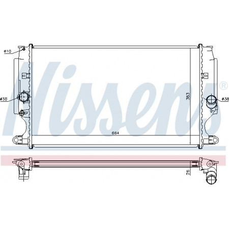 Radiator. engine cooling Engine radiator Manual fits. TOYOTA AURIS AVENSIS COROLLA VERSO 1.6D-2.0D-2.2D TOYOTA AURIS II (_E18_), Hatchback, 10.2012 - 12.2018 Nissens 64693