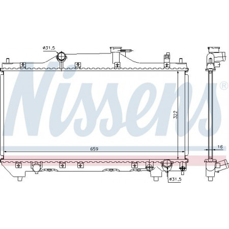 Radiator. engine cooling Engine radiator Manual with the first suitable elements fits. TOYOTA AVENSIS 1.6-1.8-2.0 TOYOTA AVENSIS I (_T22_), Liftback, 09.1997 - 02.2003 Nissens 64640A
