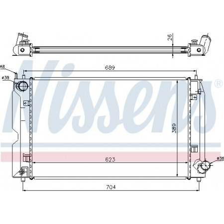 Radiator. motorkoeling Motorradiator past. TOYOTA AVENSIS COROLLA COROLLA VERSO 1.4D-2.0D TOYOTA COROLLA IX (_E12_), Sedan, 08.2000 - 03.2008 Nissens 64647A