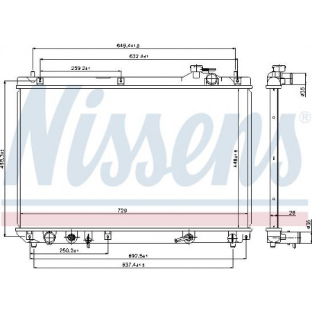 Radiator. motorkoeling Motorradiator past. LEXUS RX 3.0 LEXUS RX (MCU15), Crossover, 01.1998 - 05.2003 Nissens 64659