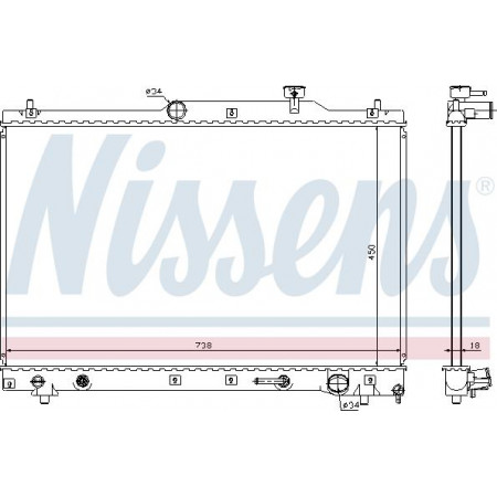 Radiator. motorkoeling Motorradiator past. TOYOTA PREVIA II 2.4 TOYOTA PREVIA II (_R3_), Bestelwagen, 02.2000 - 02.2006 Nissens 64657