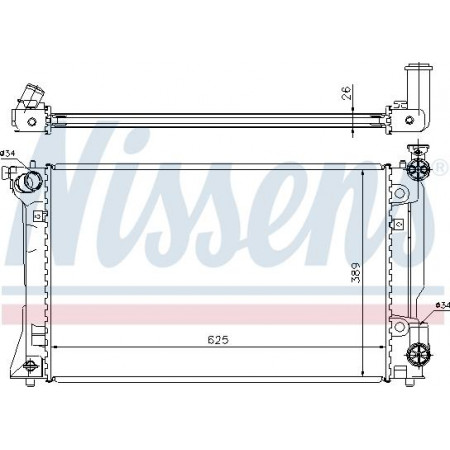 Radiator. motorkoeling Motorradiator past. TOYOTA AVENSIS 2.0 TOYOTA AVENSIS II (_T25_), Sedan, 04.2003 - 11.2008 Nissens 64667A