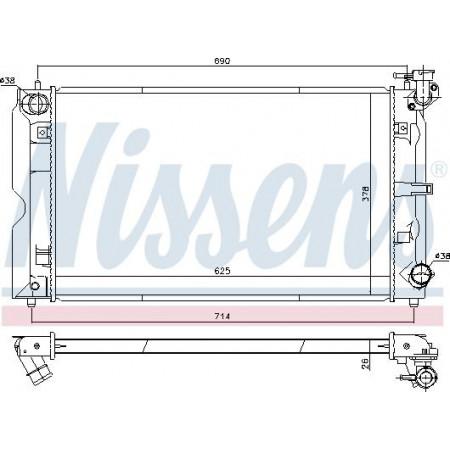 Radiator. motorkoeling Motorradiator past. TOYOTA COROLLA 1.4D Nissens 646857