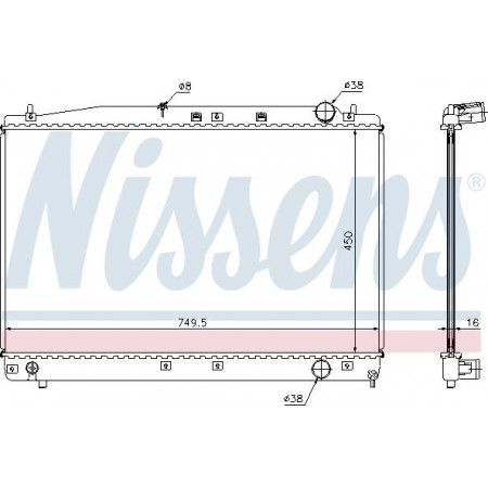 Radiator. engine cooling Engine radiator with the first matching elements fits. TOYOTA PREVIA II 2.0D TOYOTA PREVIA II (_R3_), Van, 02.2000 - 02.2006 Nissens 646802