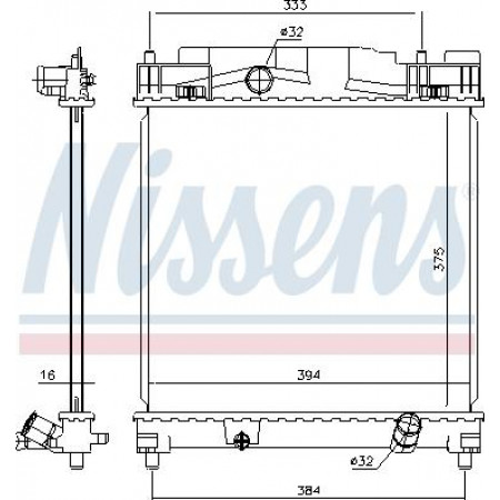 Radiator. motorkoeling Motorradiator past. TOYOTA IQ ASTON MARTIN CYGNET 1.0-1.3-1.33 TOYOTA IQ (_J1_), Hatchback, 11.2008 - 12.2015 Nissens 646816