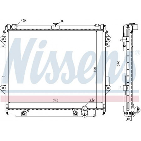Radiator. motorkoeling Motorradiator past. LEXUS LX TOYOTA LAND CRUISER 200 4.7-5.7 TOYOTA LAND CRUISER VII (_J2_), Crossover, 08.2007 - Nissens 646827