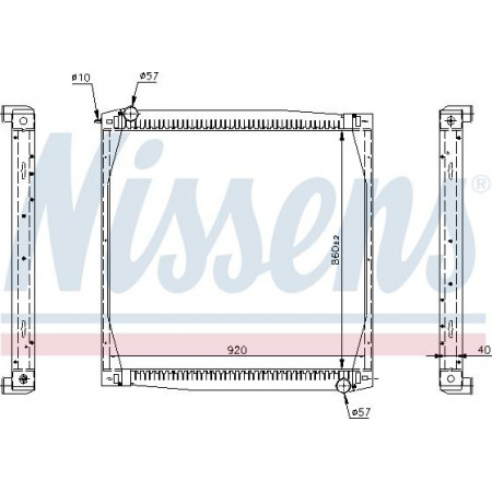 Termosifone. raffreddamento motore Radiatore motore con telaio adatto. SCANIA 4 DC11.01-DT12.08 05.95-04.08 SCANIA 4 - serie (LA4X2), 05.1995 - 04.2008 Nissens 64069A