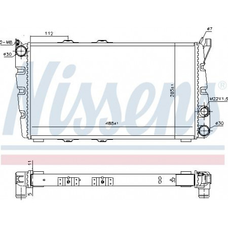 Radiador. resfriamento do motor O radiador do motor se encaixa. SKODA 105120 130 RAPID 1.0-1.2-1.3 SKODA 105.120 (742), Sedan, 08.1976 - 12.1990 Nissens 64010