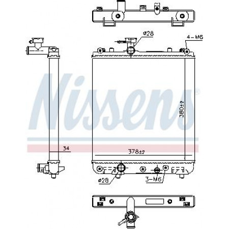 Radiator. motorkoeling Motorradiator past. SUZUKI IGNIS I 1.3-1.5 SUZUKI IGNIS I (FH), Crossover, 10.2000 - 12.2005 Nissens 64195