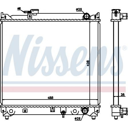 Termosifone. raffreddamento motore Radiatore motore Adattamento manuale. SUZUKI VITARA 1.6 SUZUKI VITARA (ET, TA), Cabriolet, 07.1988 - 10.2002 Nissens 64155