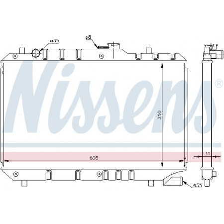 Radiator. motorkoeling Motorradiator past. SUZUKI BALENO 1.8 SUZUKI BALENO (EG), Hatchback, 03.1995 - 05.2002 Nissens 64168