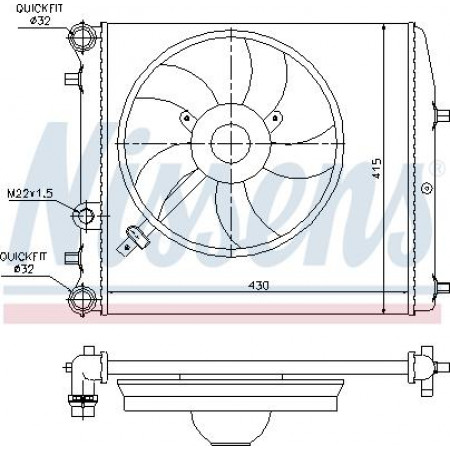 Kühler. Motorkühlung Motorkühler Handbuch mit Spaß mit den ersten passenden Elementen passend. SEAT CORDOBA IBIZA III I SKODA FABIA II (545), Combi, 10.2007 - 12.2014 Nissens 64103