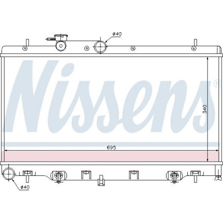 Radiator. motorkoeling Motorradiator past. SUBARU LEGACY III OUTBACK 2.0-2.5 SUBARU LEGACY III (BE), Sedan, 10.1998 - 08.2003 Nissens 64114