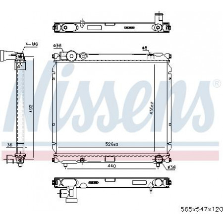 Radiator. motorkoeling Motorradiator past. SUZUKI VITARA 1.9D SUZUKI VITARA (ET, TA), Cabriolet, 07.1988 - 10.2002 Nissens 64179