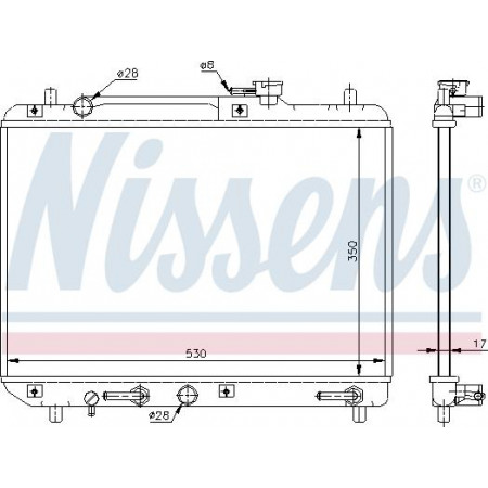 Radiator. motorkoeling Motorradiator past. SUZUKI BALENO SWIFT II 1.3-1.6-1.8 SUZUKI BALENO (EG), Hatchback, 03.1995 - 05.2002 Nissens 64176