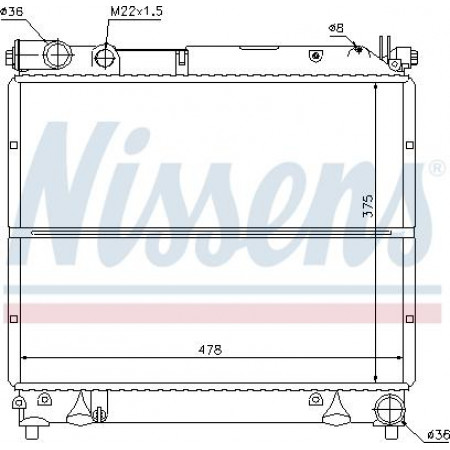Radiator. motorkoeling Motorradiator past. SUZUKI VITARA 1.9D-2.0D SUZUKI VITARA (ET, TA), Cabriolet, 07.1988 - 10.2002 Nissens 64178
