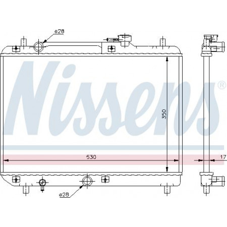 Radiator. motorkoeling Motorradiator past. SUZUKI BALENO SWIFT II 1.3-1.6-1.8 SUZUKI BALENO (EG), Sedan, 03.1995 - 12.2009 Nissens 64177