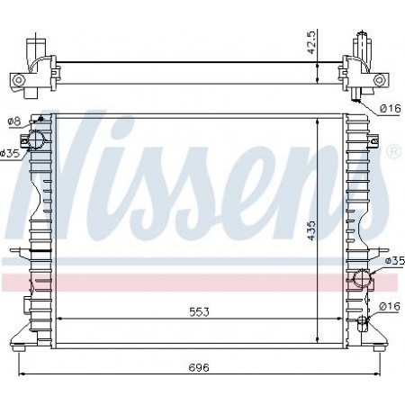 Radiator. racire motor Radiator motor Manual cu primele elemente potrivite se potriveste. LAND ROVER DEFENDER 2.2D-2.4D-2.5D LAND ROVER DEFENDER (L316), Cadru de sprijin, 09.1990 - 02.2016 Nissens 64311A