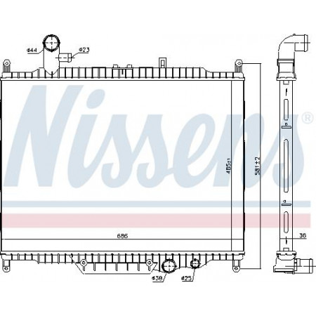 Termosifone. raffreddamento del motore Si adatta al radiatore del motore automatico-manuale. LAND ROVER DISCOVERY IV RANGE ROVER SPORT I 3.0D LAND ROVER DISCOVERY IV (L319), Furgone, 09.2009 - Nissens 64332