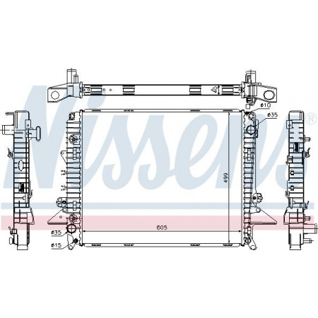 Radiator. motorkoeling Motorradiator past. LAND ROVER DISCOVERY III DISCOVERY IV RANGE ROVER SPORT I 2.7D LAND ROVER DISCOVERY III (L319), Crossover, 07.2004 - 09.2009 Nissens 64321A