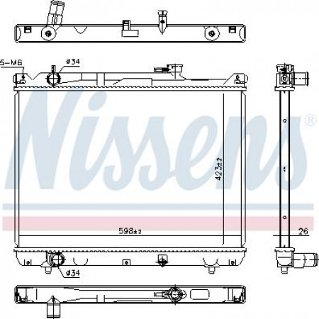Radiateur. refroidissement du moteur Radiateur du moteur Montage manuel. SUZUKI GRAND VITARA I 2.7 SUZUKI GRAND VITARA I (FT, HT), Crossover, 03.1998 - 08.2006 Nissens 64206