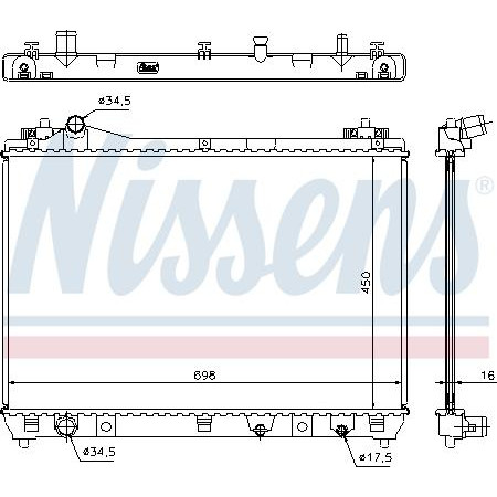 Radiator, engine cooling SUZUKI GRAND VITARA II (JT, TE, TD), Crossover, 04.2005 - Nissens 64201