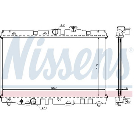 Radiator. motorkoeling Motorradiator past. TOYOTA CARINA V COROLLA 1.3-1.6 TOYOTA CARINA II (_T17_), Sedan, 12.1987 - 06.1992 Nissens 64741