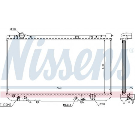 Radiator. motorkoeling Motorradiator past. LEXUS LS 4.0 LEXUS LS (_F1_), Sedan, 09.1989 - 12.1995 Nissens 64756