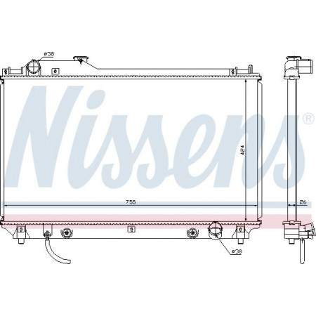 Radiator. motorkoeling Motorradiator past. LEXUS LS 4.3 LEXUS LS 430 III (_F3_), Sedan, 08.2000 - 08.2006 Nissens 64764