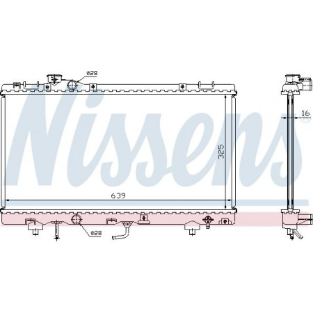 Radiator. motorkoeling Motorradiator past. TOYOTA PASEO 1.5 TOYOTA PASEO II (EL54_), Cabriolet, 10.1996 - 01.1998 Nissens 647041