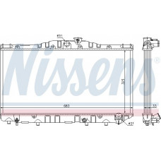 Radiator. motorkoeling Motorradiator past. TOYOTA CAMRY CARINA IV CARINA V COROLLA COROLLA FX 1.8D-2.0D TOYOTA COROLLA V (_E8_), Liftback, 05.1982 - 05.1989 Nissens 64725