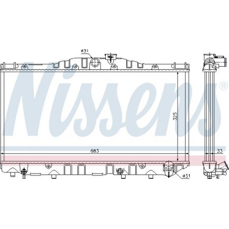 Radiator. motorkoeling Motorradiator past. TOYOTA CAMRY CARINA IV CARINA V COROLLA COROLLA FX 1.8D-2.0D TOYOTA COROLLA VI (_E9_), Touring, 05.1987 - 10.1995 Nissens 64725