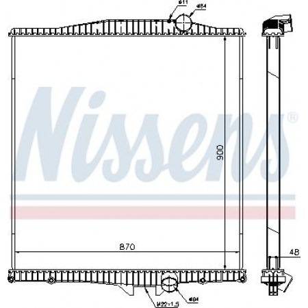 Radiator. racire motor Radiator motor fara cadru se potriveste. VOLVO FH FH II FH12 FH16 NH12 D12A340-D16G750 08.93- VOLVO FH (FH), 09.2005 - Nissens 654620
