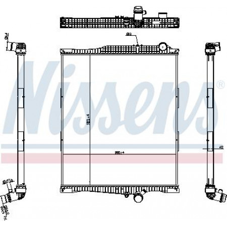 Termosifone. raffreddamento motore Radiatore motore senza telaio adatto per EURO 6. RVI T VOLVO FH FH II FH III FH16 FH16 II FH16 III D13A380 Nissens 654790