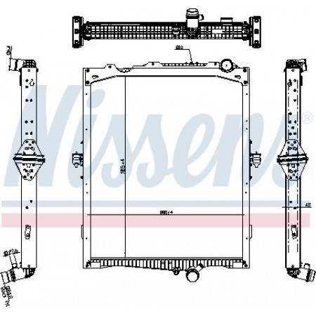 Radiator. engine cooling Engine radiator with EURO 6 frame fits. RVI C K T VOLVO FH FH II FH III FH16 FH16 II FH16 III D13A38 VOLVO FH16 (FH), 08.1993 - Nissens 65479