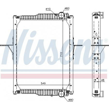 Radiator. engine cooling Engine radiator with frame fits. RVI MIDLUM VOLVO FL II D7E240-DXi7 05.06- RENAULT TRUCKS MIDLUM, 01.2000 - Nissens 65475