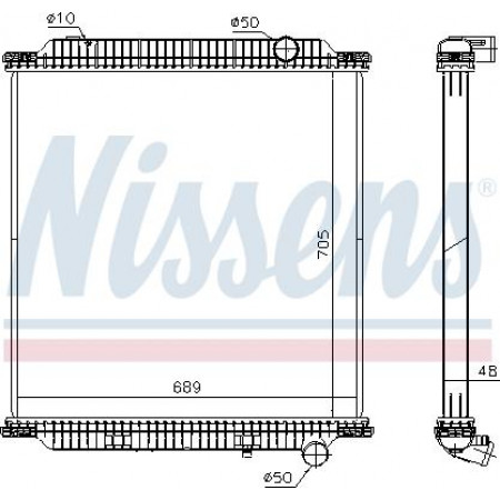 Radiator. engine cooling Engine radiator without frame fits. RVI PREMIUM 2 VOLVO FE FE II AUTOSAN A12 D7E240-ISBE4300 10.05- VOLVO FE (FE), 05.2006 - Nissens 654760