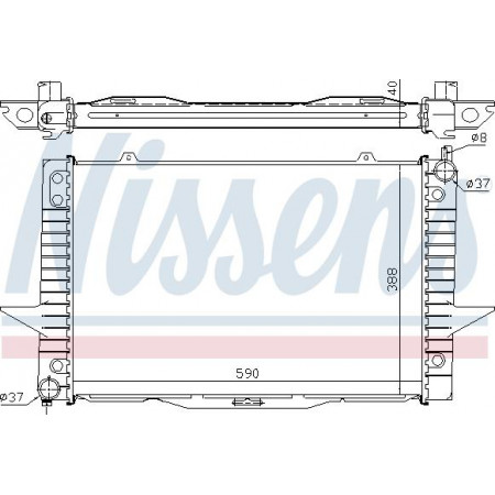 Radiator. motorkoeling Motorradiator past. VOLVO C70 I S70 V70 I XC70 I 2.0-2.5D VOLVO C70 I (873), Cabriolet, 03.1998 - 10.2005 Nissens 65546A