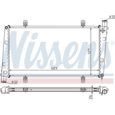 Radiator. motorkoeling Motorradiator past. VOLVO S40 I V40 1.9-2.0 VOLVO V40 (645), Touring, 07.1995 - 06.2004 Nissens 65551A