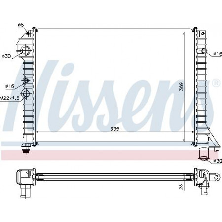 Radiator. motorkoeling Motorradiator past. VOLVO 440 460 480 1.6-2.0 VOLVO 460 L (464), Sedan, 09.1988 - 12.1996 Nissens 65517